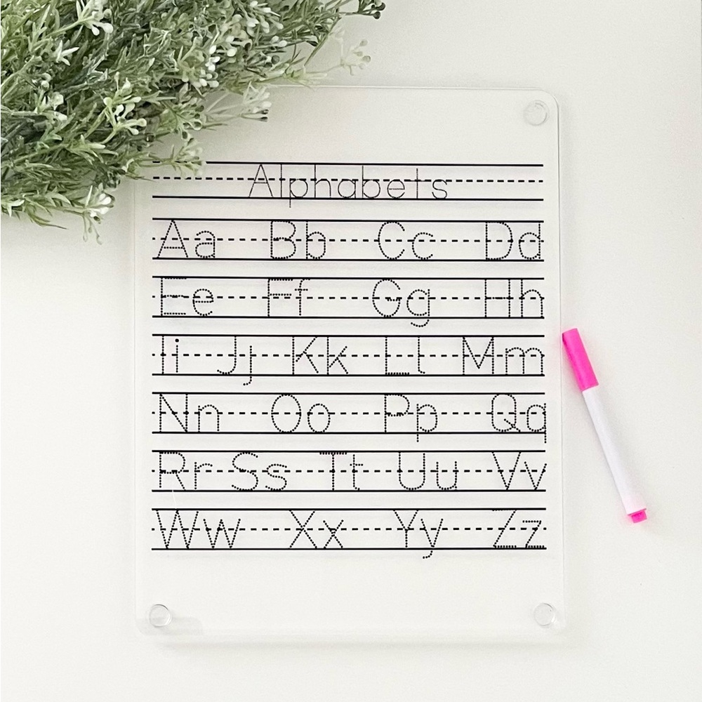 Acrylic alphabet tracing board